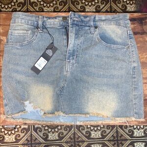 Fashion Nova Blue Mini Skirt Casual Distressed